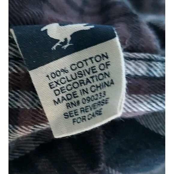 Modern Amusement Hooded Flannel Button up Shirt Mens Small Front Pockets - Picture 4 of 4